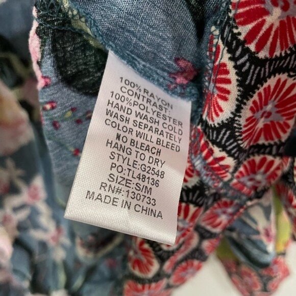 Umgee Boho Patchwork Floral Kimono Cardigan Western Shabby Chic Hippie - Picture 6 of 7